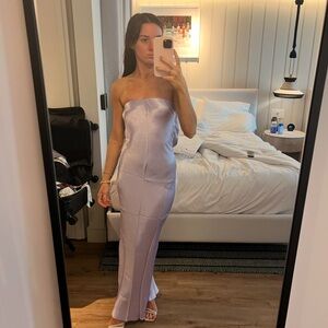 Elegant Strapless Lavender Dress